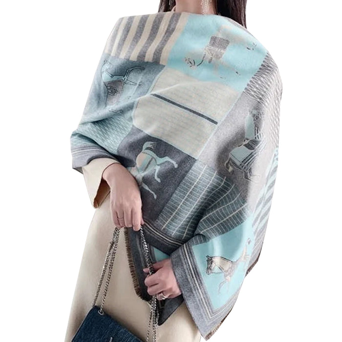Equestrian Saratoga Scarf - Celeste Blue
