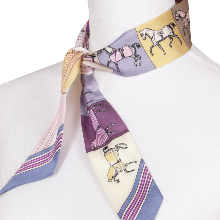 Horse Parade Silk Twilly - Purple & Pink