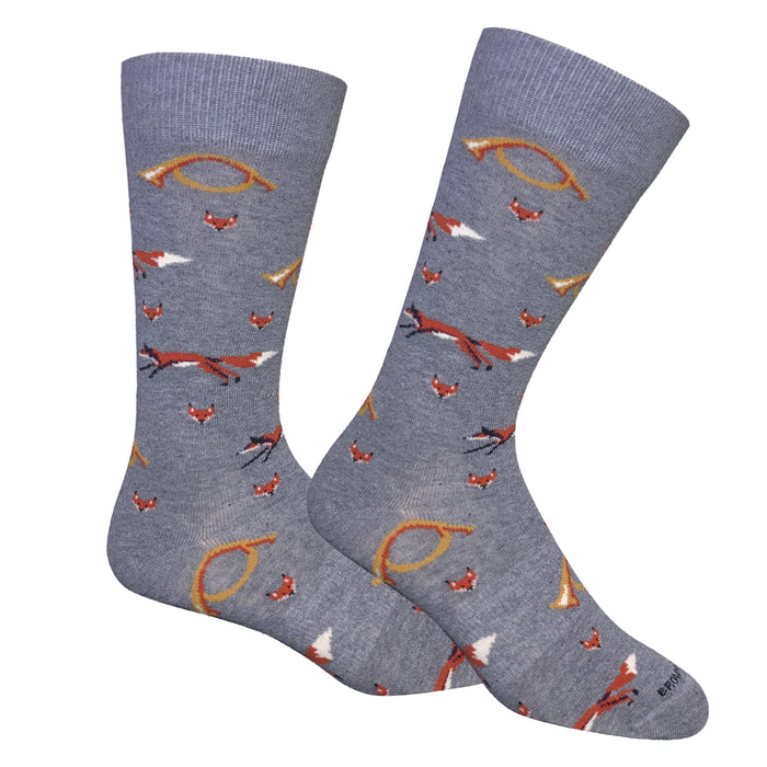 Fox and Horn Men's Socks - Heather Grey