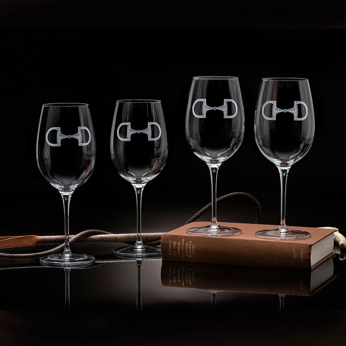 Cheval Etched Crystal Equestrian Wine Glasses (set of 4)