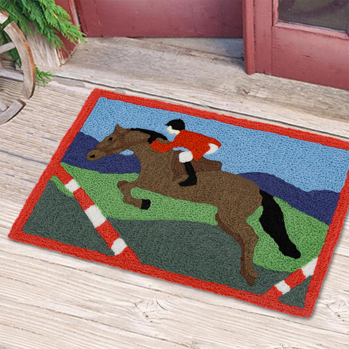 Show Jumper Equestrian Washable Accent Rug