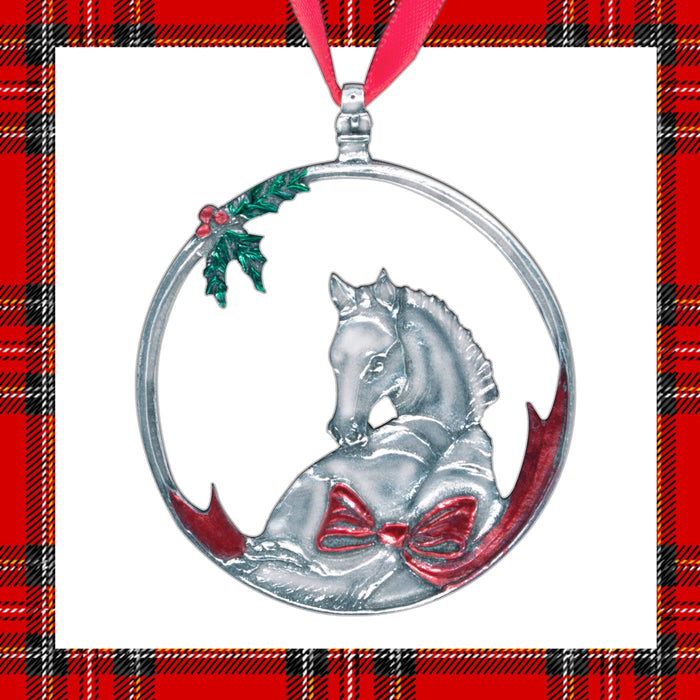 Foal with Mistletoe Pewter Ornament