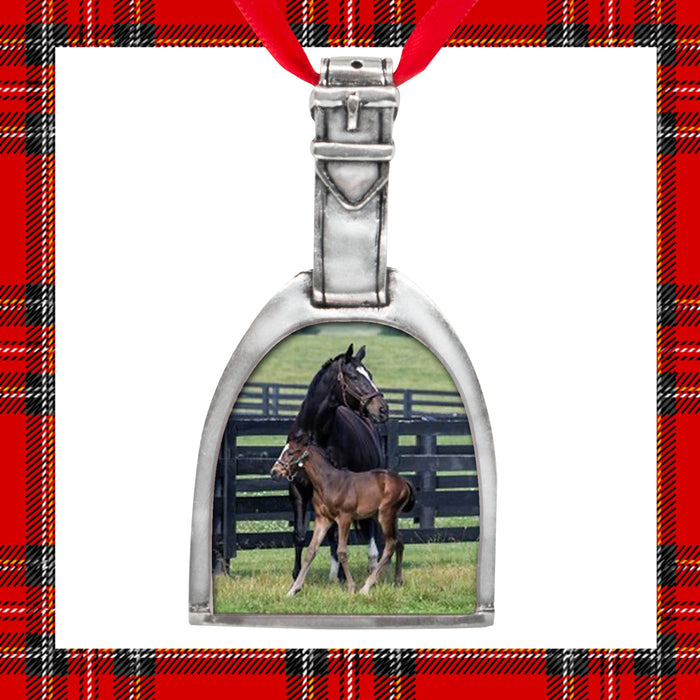 Stirrup Photo Frame Pewter Ornament