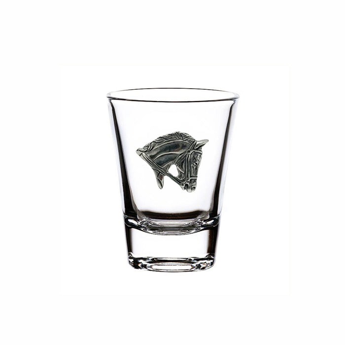 Bridled Horse Shot Glass - Glass & Pewter