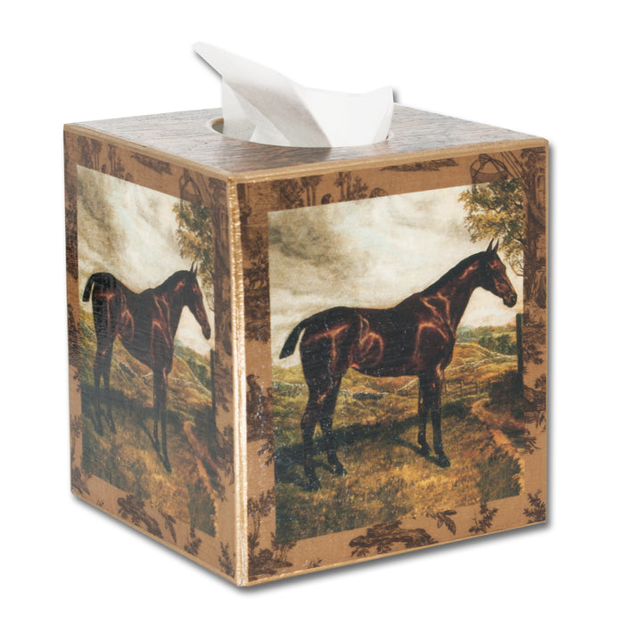 Bay Hunters Equestrian Tissue Box Cover