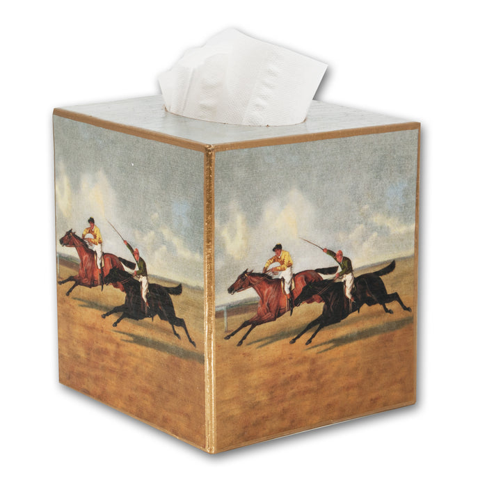 Vintage Horse Racing Tissue Box Cover