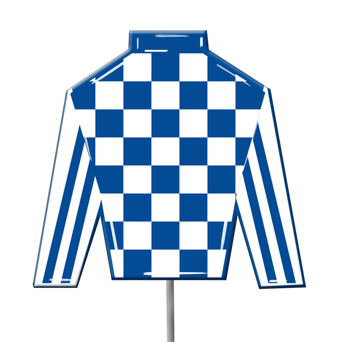 Jockey Silks Yard Stake - Blue & White