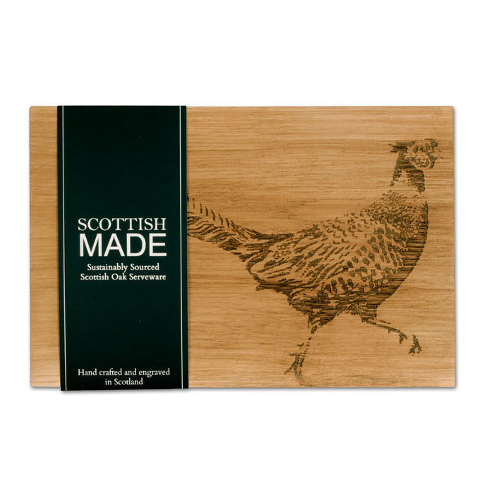 Wild Pheasant Engraved Oak Serving Board