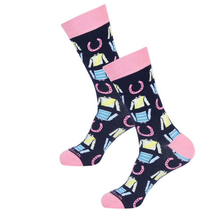 Jockey Silks Horseracing Men's Socks - Navy