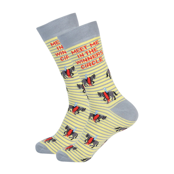 Winner's Circle Horseracing Men's Socks - Yellow