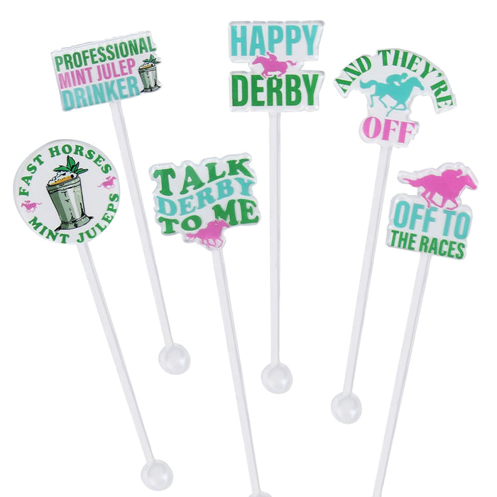 Derby Time! Cocktail Party Stirrers - Set of 6