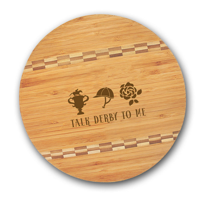 Talk Derby to Me Round Wood Cutting Board