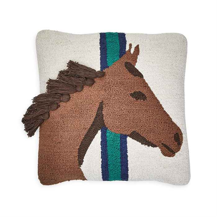 Horse Country Punch Embroidered Pillow