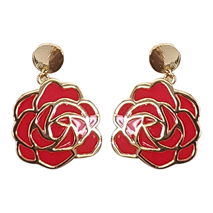 Kentucky Derby Red Rose Earrings