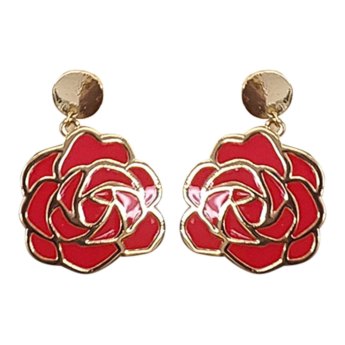 Kentucky Derby Red Rose Earrings