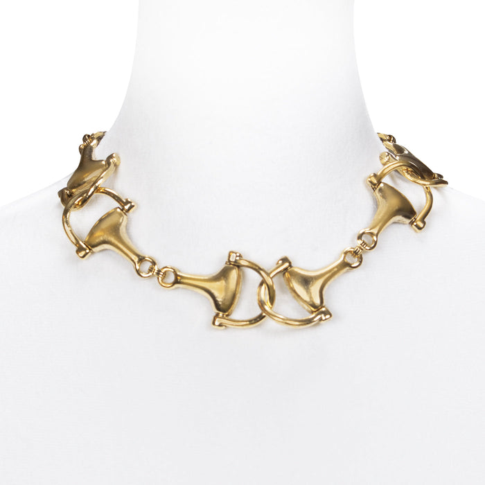 Equestrian Chunky Bits Choker Necklace - Gold