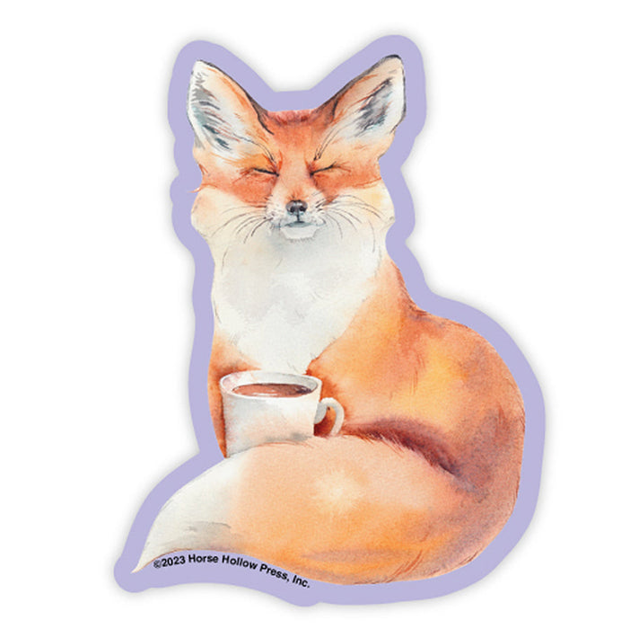 Morning Coffee Fox Sticker