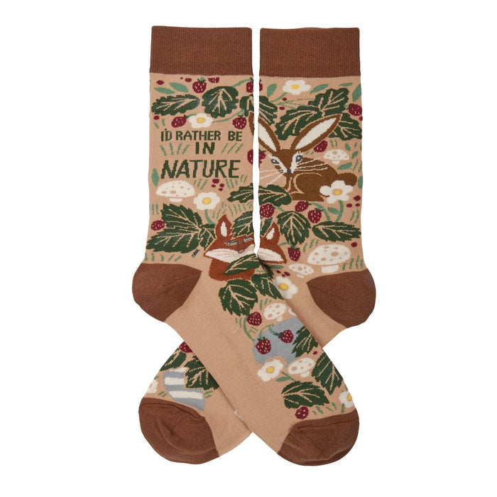 Fox & Hare Socks -I'd Rather Be in Nature