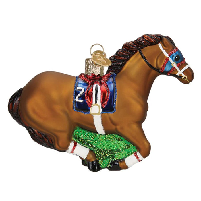 Racehorse Glass Ornament