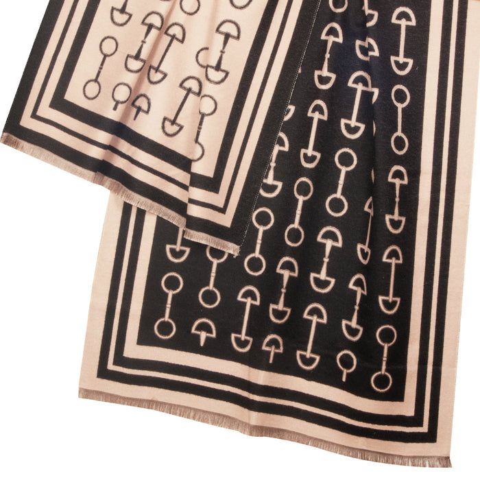 Snaffle Bits Equestrian Scarf - Black & Tan