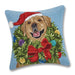 Christmas Yellow Labrador Hooked Dog Pillow