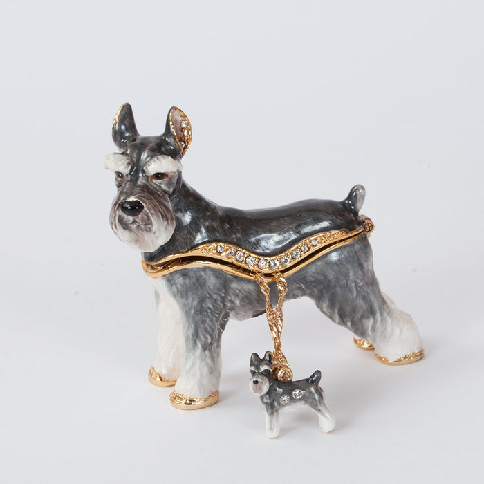 Schnauzer Dog Figurine Box