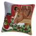 Holiday Chestnut Horse Hooked Pillow
