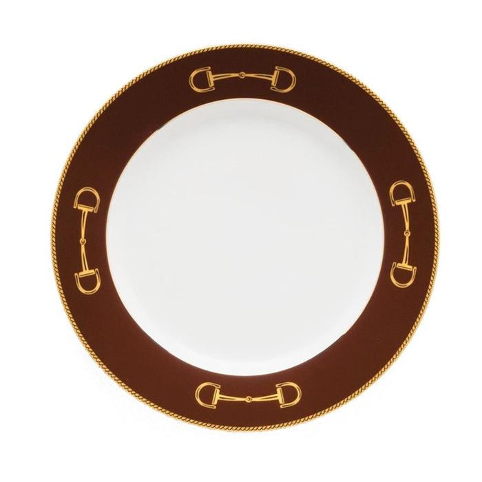 Cheval Chestnut Brown Salad Plate 8" - Julie Wear Equestrian Tableware