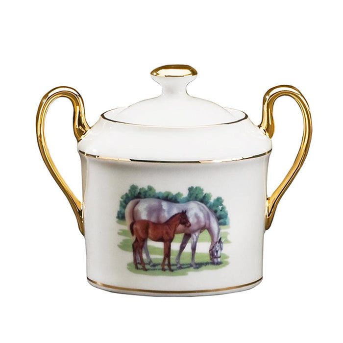 Bluegrass Sugar Bowl - Julie Wear Equestrian Tableware