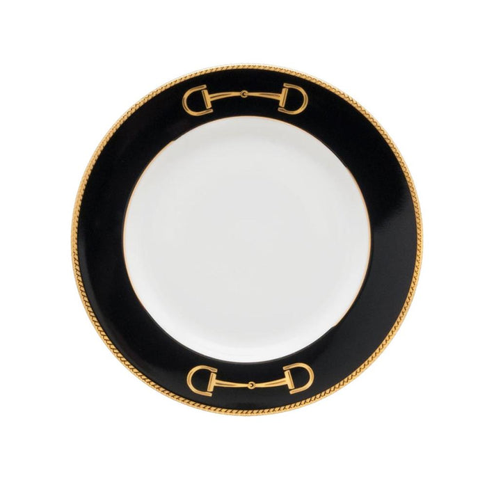 Cheval Black Bread Plate 6.5" - Julie Wear Equestrian Tableware