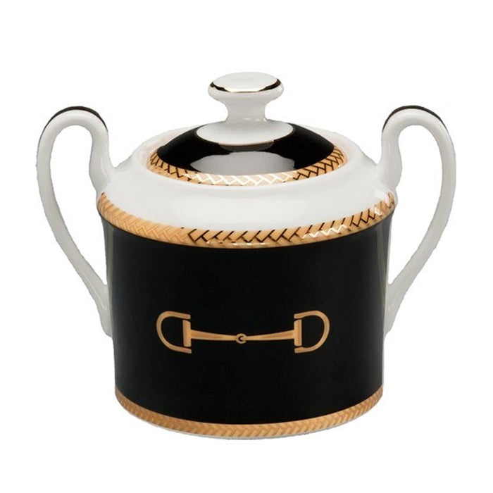 Cheval Black Sugar Bowl - Julie Wear Equestrian Tableware