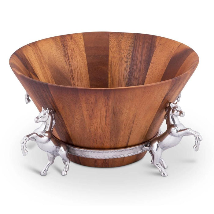 Arthur Court Horse Wood Bowl