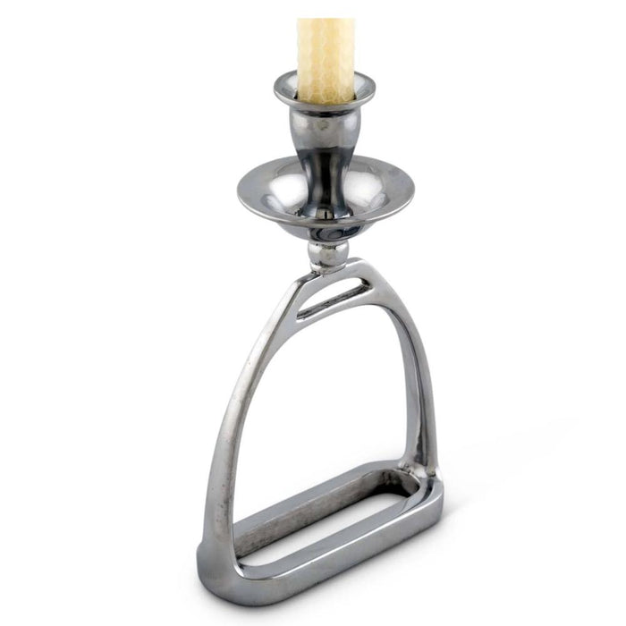 Arthur Court Stirrup Candlestick - Polished Aluminum