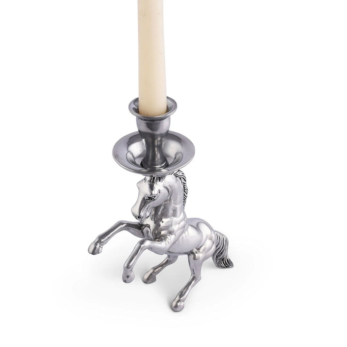 Arthur Court Rearing Horse Candlestick