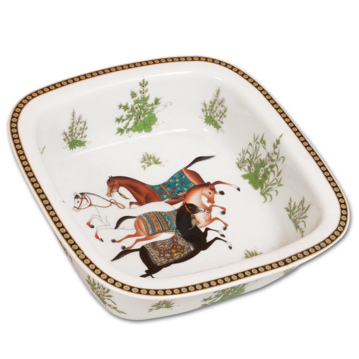 Dancing Horses Porcelain Decorative Bowl