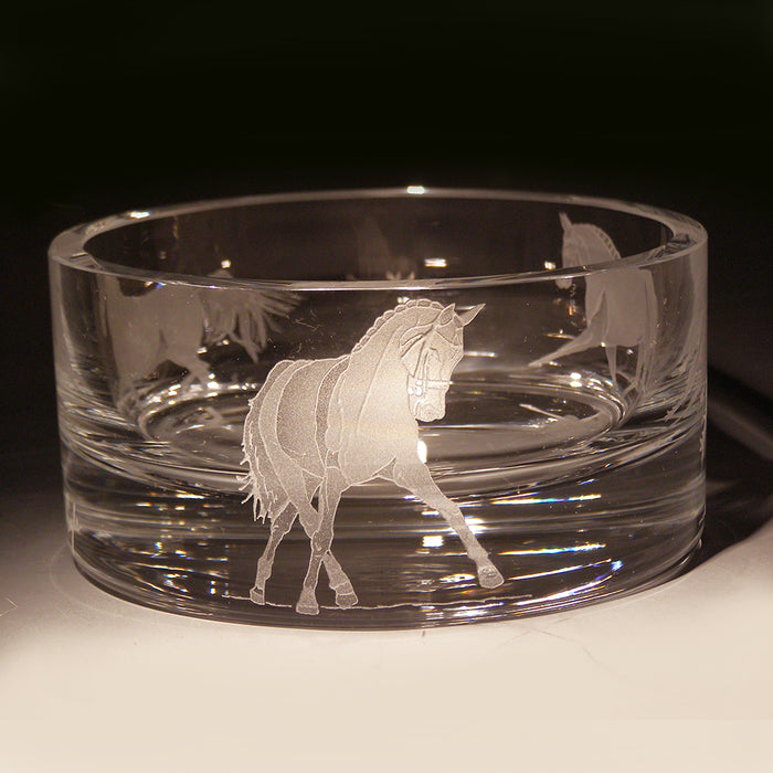 Full Circle Dressage Etched Crystal Bowl