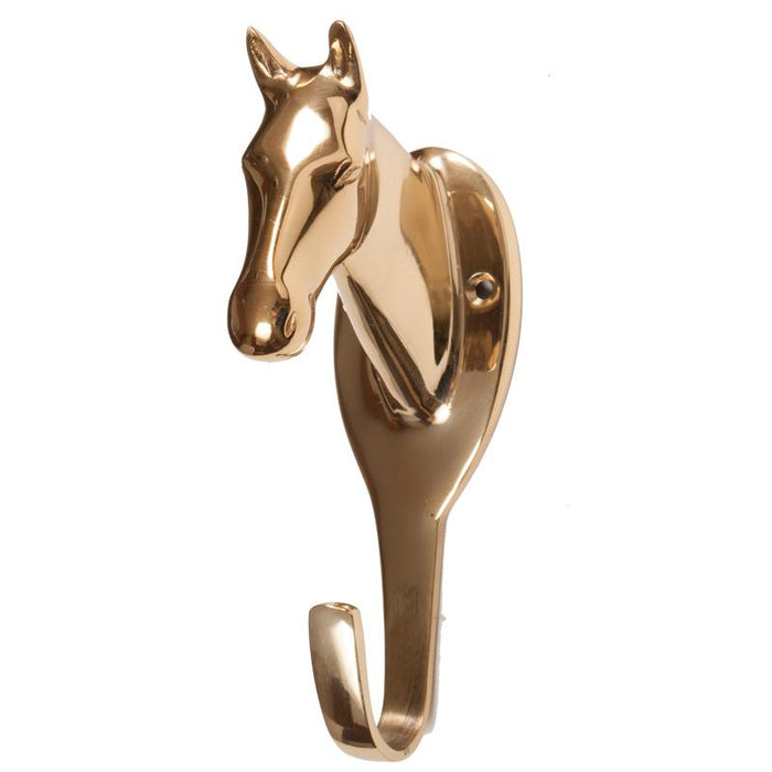 Large Horse Head Hook - Brass