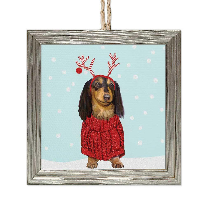 Festive Dachshund Holiday Ornament