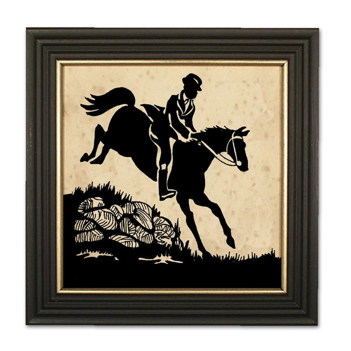 Gentleman Jumps the Hedge - Equestrian Silhouette Art