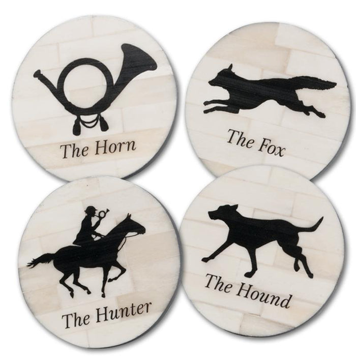 Tally Ho Scrimshaw Coasters (set of four)