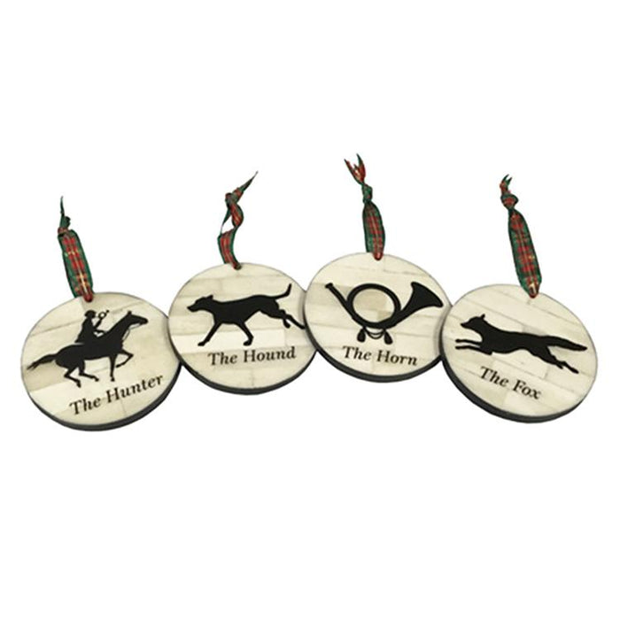 Tally Ho Scrimshaw Ornaments