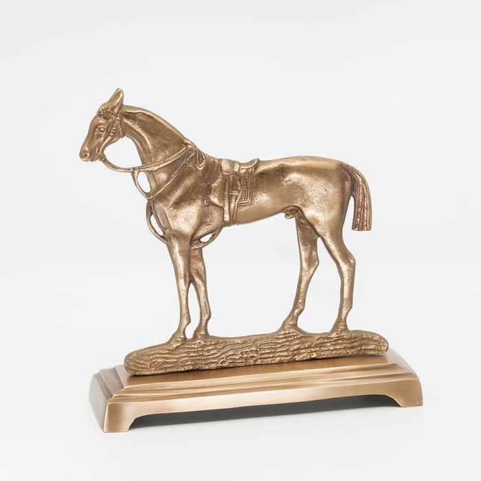 Horse Doorstop Antique Brass