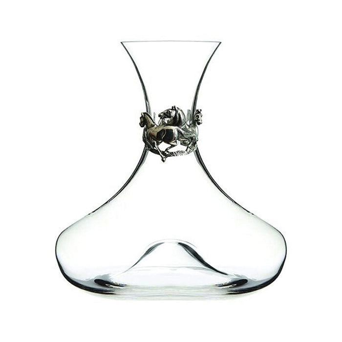 Ring of Horses Crystal Wine Decanter