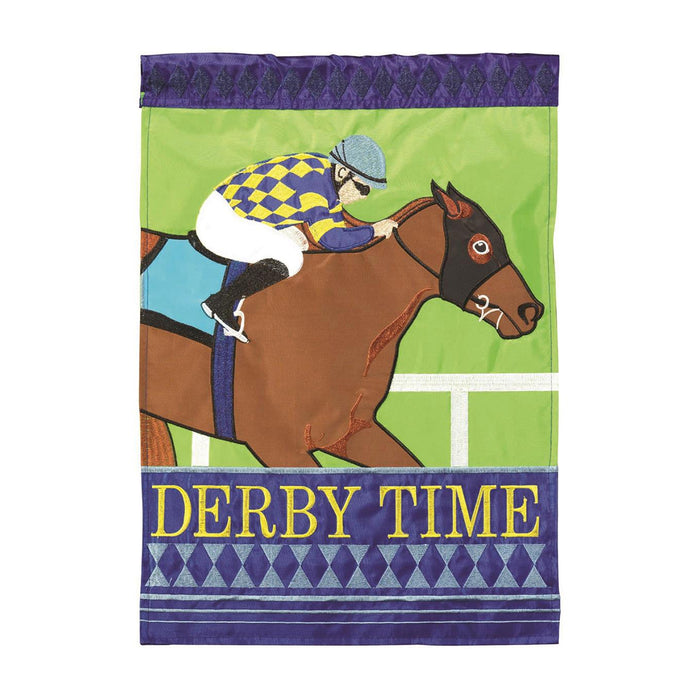 Derby Time! Horse and Jockey Flag - Small