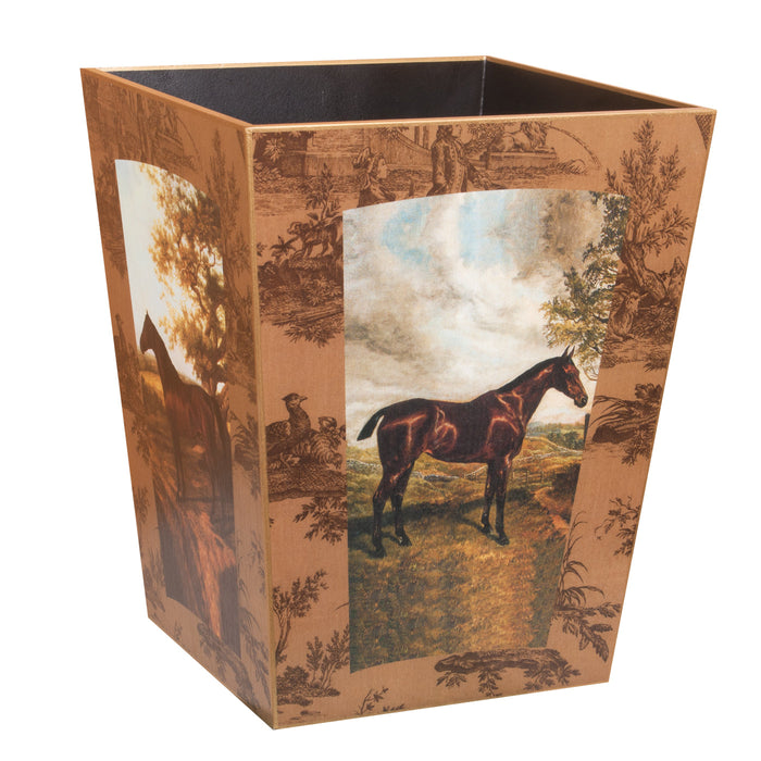 Bay Hunters Equestrian Wood Waste Basket