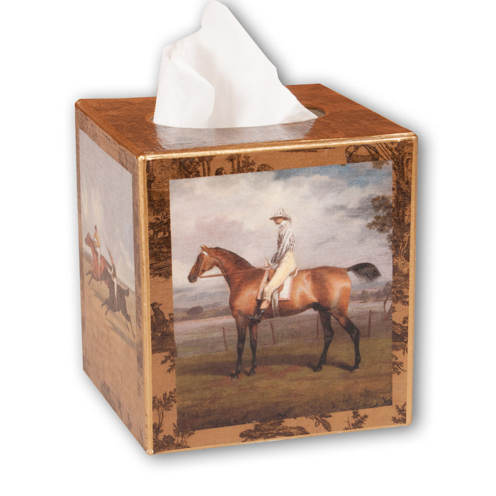 Vintage Horse Racing Tissue Box Cover