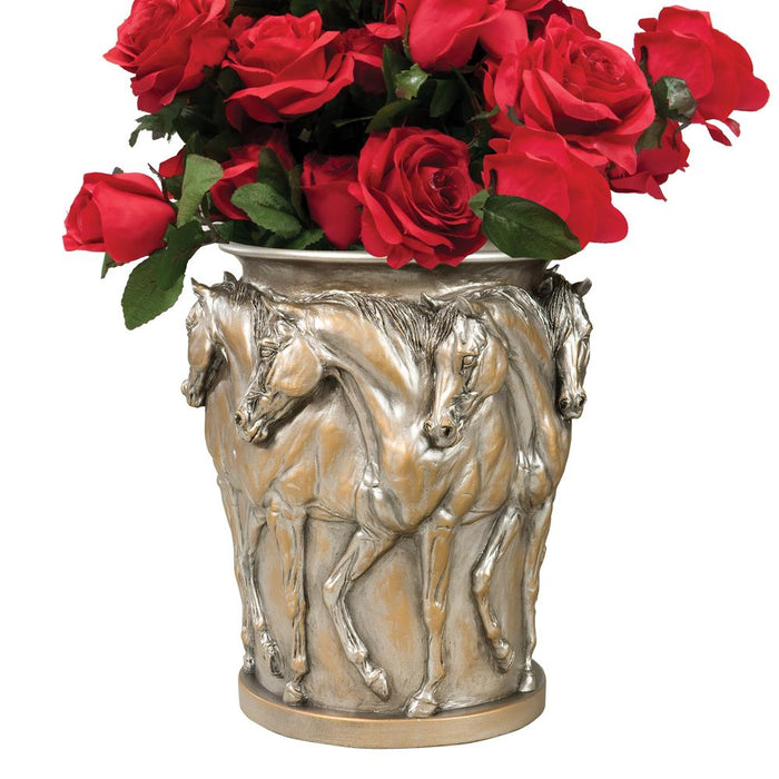 Ring of Horses Centerpiece Vase