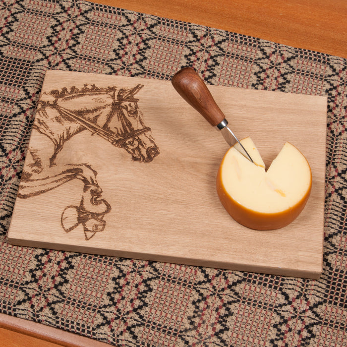 Hunter Jumper Engraved Oak Serving Board