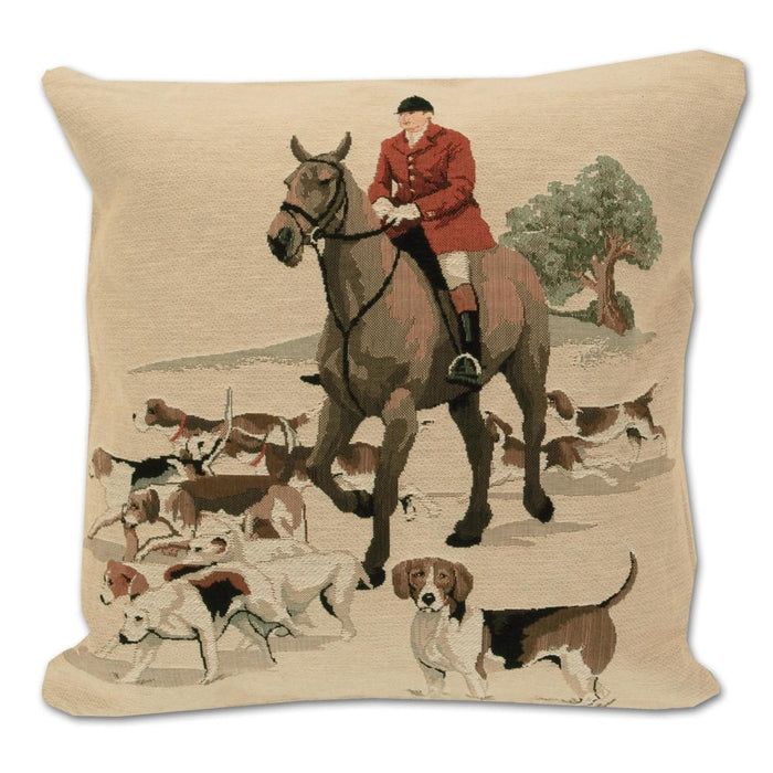 Walking the Hounds - Tapestry Foxhunting Pillow