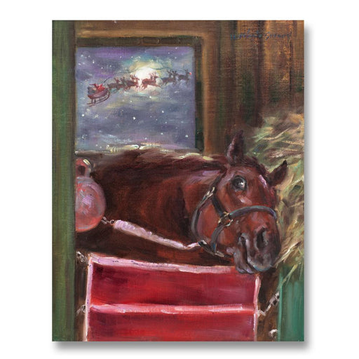 Santa Sighting - Equestrian Christmas Card by Susany